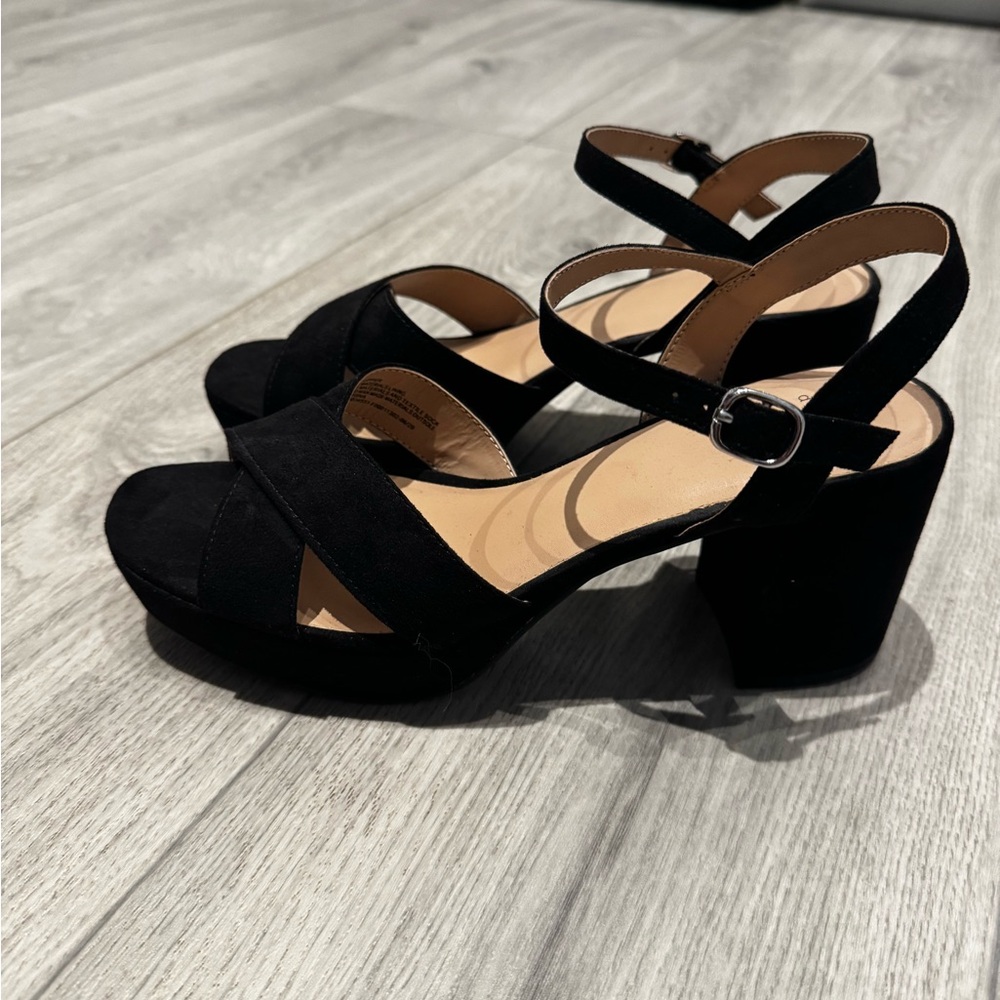a new day Black Strappy Heels